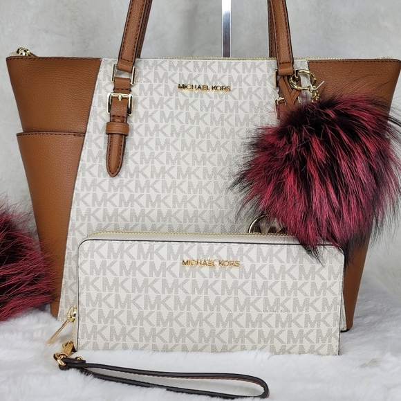 Michael Kors 3 SET Purse Tote  Handbag Shoulder Bag Wallet Designer Matching - Picture 12 of 14